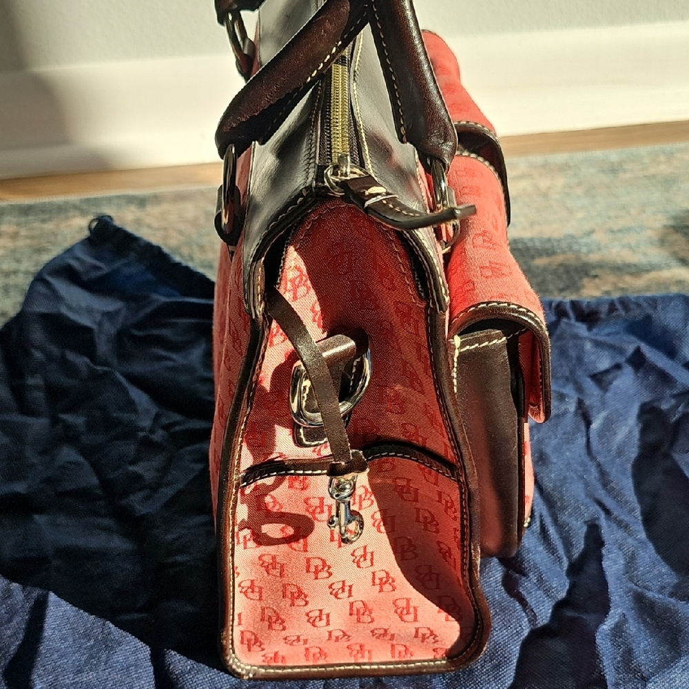Like New! Vintage Dooney & Burke Red And Brown Satchel Set - Picture 12 of 16
